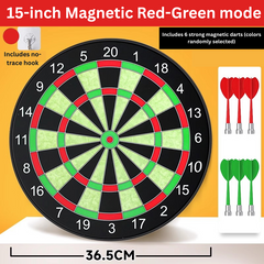 JOYCY 15-Inch Magnetic Dartboard Set with 6 Safe Darts Wall-Mount Dart Game- 36.5cm Party & Fun Board Game