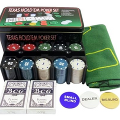 JOYCY Texas Hold’em Poker Set – 200-Piece Professional-Style Chip Kit with Cards, Dealer Buttons, and Table Mat | Complete Set for Game Nights & Casino-Style Play