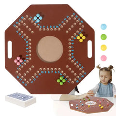 JOYCY Wooden Card Peg Board – Strategy & Movement Game for Groups | Smooth Finish | Classic Numbered Race Style