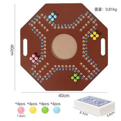 JOYCY Wooden Card Peg Board – Strategy & Movement Game for Groups | Smooth Finish | Classic Numbered Race Style