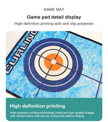 JOYCY Mini Tabletop Game for Kids & Adults – Balls & Course Mat – Fun Family Board Game (29x100cm) (Curling)