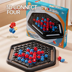 JOYCY 3D Connect Four Logic Game – Battle Strategy Toy for Kids & Adults – Stacking Game for 2 Players