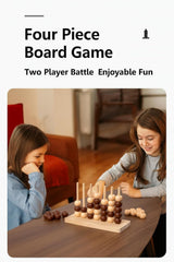 JOYCY Wooden Four Connect Strategy Game – Classic 3D Vertical Logic Challenge for Kids & Adults | Hand-Eye Coordination & Thinking Skills Builder | 3+ Years