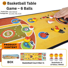 JOYCY Mini Tabletop Game for Kids & Adults – Balls & Course Mat – Fun Family Board Game (29x100cm) (Basketball)