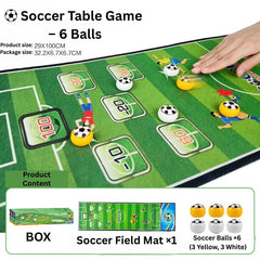 JOYCY Mini Tabletop Game for Kids & Adults – Balls & Course Mat – Fun Family Board Game (29x100cm) (Soccor)