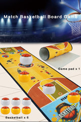 JOYCY Mini Tabletop Game for Kids & Adults – Balls & Course Mat – Fun Family Board Game (29x100cm) (Basketball)