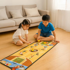 JOYCY Mini Tabletop Game for Kids & Adults – Balls & Course Mat – Fun Family Board Game (29x100cm) (Basketball)
