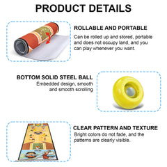 JOYCY Mini Tabletop Game for Kids & Adults – Balls & Course Mat – Fun Family Board Game (29x100cm) (Basketball)