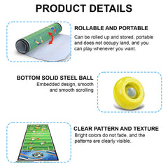 JOYCY Mini Tabletop Game for Kids & Adults – Balls & Course Mat – Fun Family Board Game (29x100cm) (Soccor)