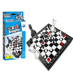 JOYCY Chess & Draughts – Compact 2-in-1 Strategy Game Set for Kids and Beginners | Develop Thinking Skills, Planning, and Focus | Travel-Friendly