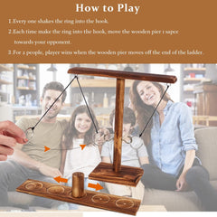 JOYCY Wooden Hook and Ring Toss Game | Fun 2-Player Ring Hook Battle Game for Adults & Kids | Indoor Bar Game for Home, Party, Family & Office (265g)