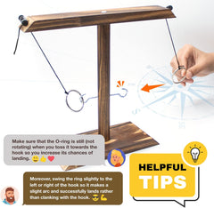 JOYCY Wooden Hook and Ring Toss Game | Fun 2-Player Ring Hook Battle Game for Adults & Kids | Indoor Bar Game for Home, Party, Family & Office (265g)