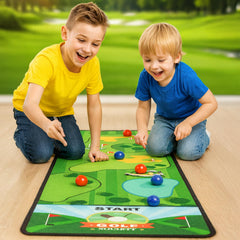 JOYCY Mini Tabletop Game for Kids & Adults – Balls & Course Mat – Fun Family Board Game (29x100cm) (Golf)