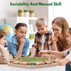 JOYCY 6-Player Shut The Box Dice Game – Large Wooden Hexagon Board with Number Tiles and 12 Dice, Classic Math Strategy Game for Family, Classroom, and Party Fun