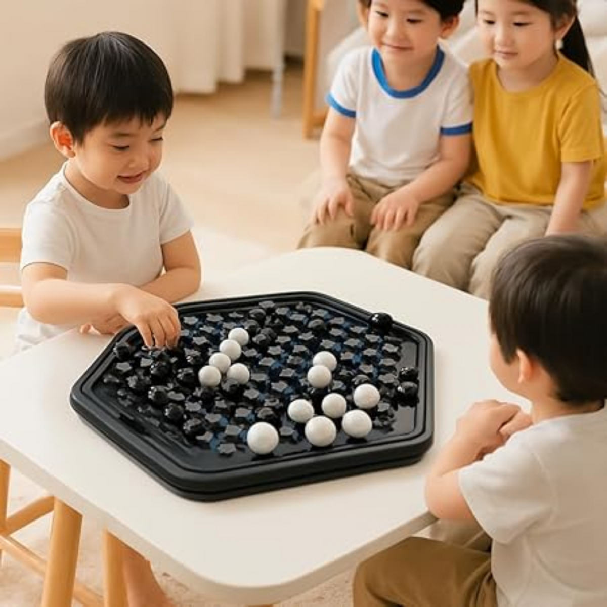 JOYCY Wrestle Chess Game – Strategy Board Game for Kids & Adults – Hexagon Push Chess with 2 Gameplay Modes – Ages 3+
