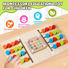 JOYCY Four Color Battle Game – Montessori-Inspired Wooden Logic Puzzle Educational Board Games