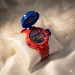 Joycy - Marvel Spider-Man Kids Digital Spinner & Projection Watch | Red & Blue Superhero Toy Watch with Rotating Bezel & Flip-Up Projector | Fun Action Images | Best Gift for Boys Ages 3+