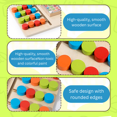 JOYCY Four Color Battle Game – Montessori-Inspired Wooden Logic Puzzle Educational Board Games