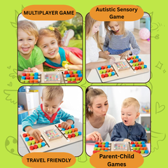 JOYCY Four Color Battle Game – Montessori-Inspired Wooden Logic Puzzle Educational Board Games