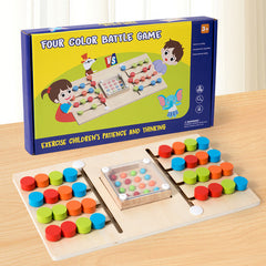 JOYCY Four Color Battle Game – Montessori-Inspired Wooden Logic Puzzle Educational Board Games