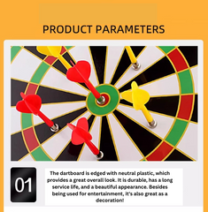 JOYCY 15-Inch Magnetic Dartboard Set with 6 Safe Darts Wall-Mount Dart Game- 36.5cm Party & Fun Board Game